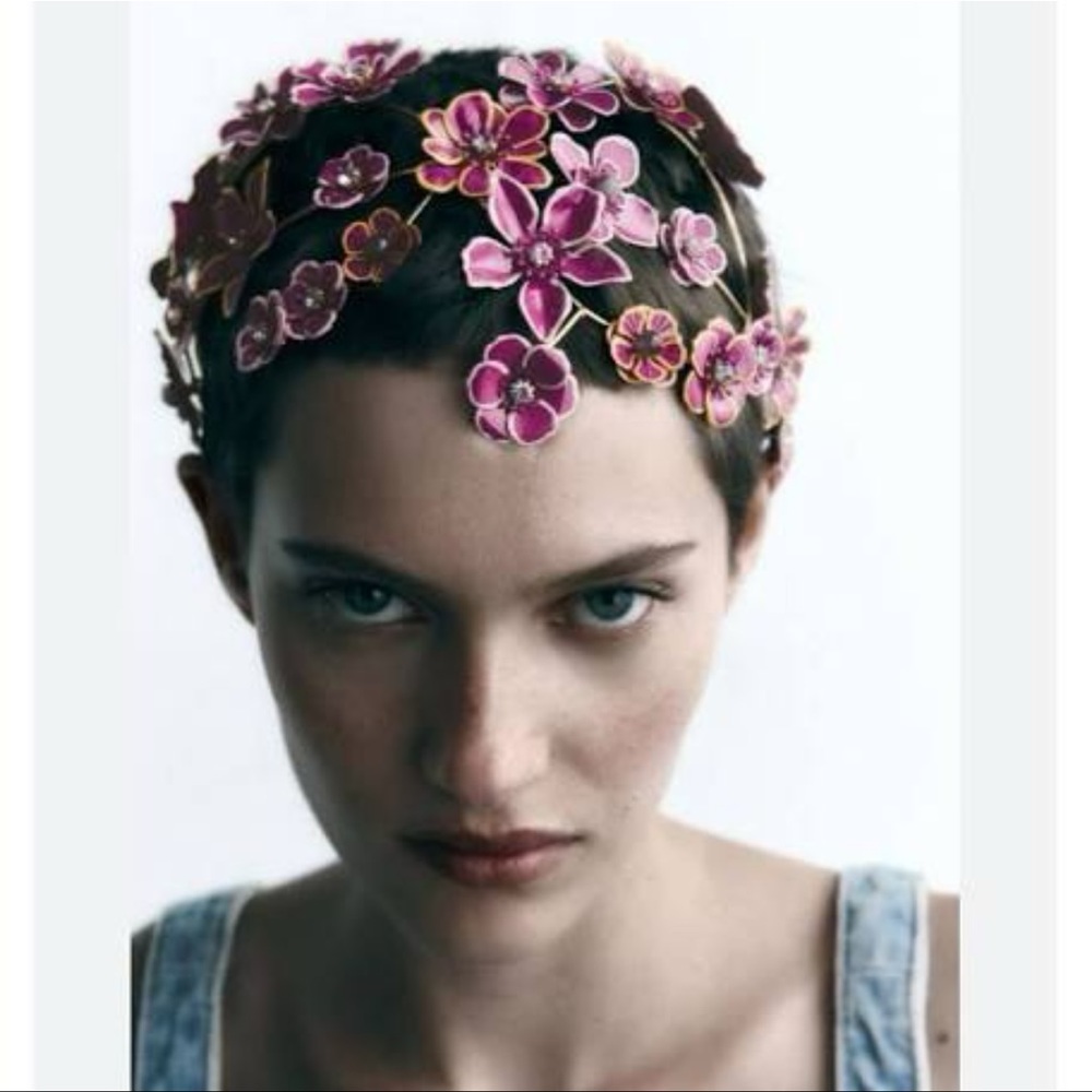 NWT Zara Sparkly Floral headpiece/headband